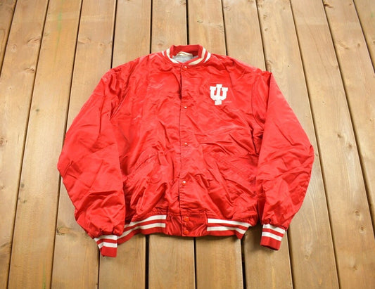 Vintage 1980s Indiana Hoosiers Bomber Jacket / Snap Button / Streetwear / Souvenir Jacket / Made In USA / Streetwear /