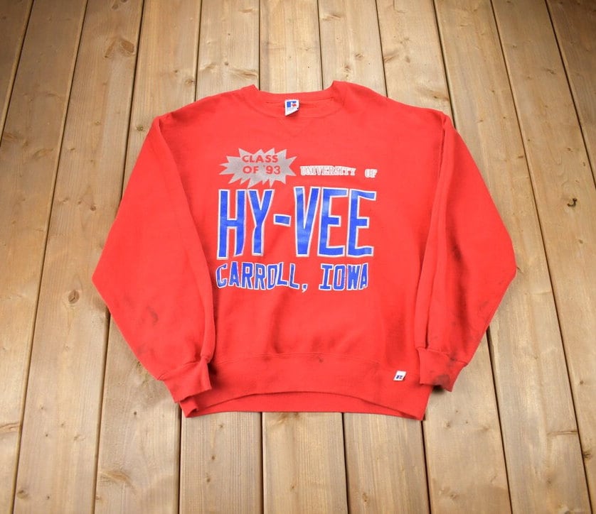 Vintage 1990s Russell Athletics Hy-Vee Iowa Sweatshirt / 90s Crewneck / Made In USA / Athleisure / Streetwear / 90s Blank