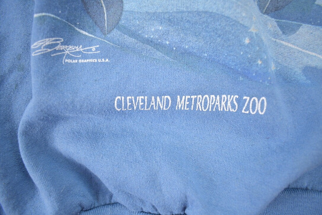 Vintage 1990s Cleveland Metro Parks Zoo Crewneck / Souvenir / Vintage Sweatshirt / Outdoorsman / Hanes Comfortblend / Made In USA /