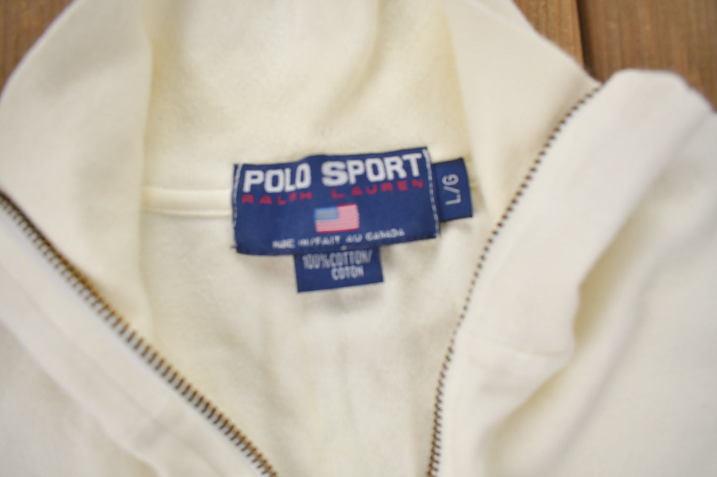 Vintage 1990s Polo Sport Quarter Zip Sweatshirt / Vintage Ralph Lauren / Made In Canada / Light Weight