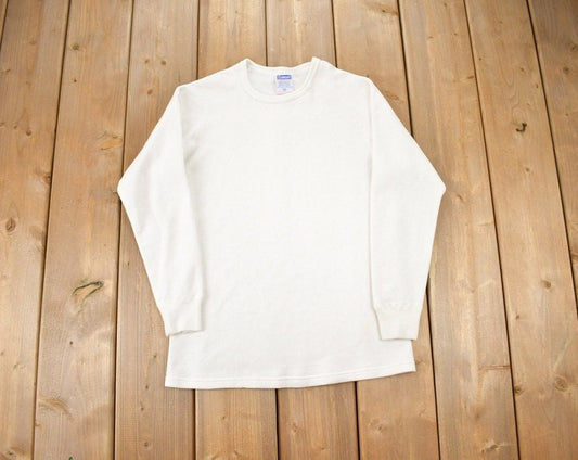 Vintage 1990s Damart Plain White Crewneck Sweatshirt / 90s Crewneck / Made In USA / Streetwear / All White