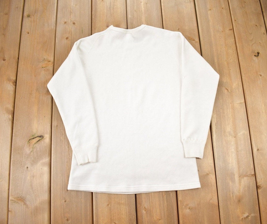 Vintage 1990s Damart Plain White Crewneck Sweatshirt / 90s Crewneck / Made In USA / Streetwear / All White