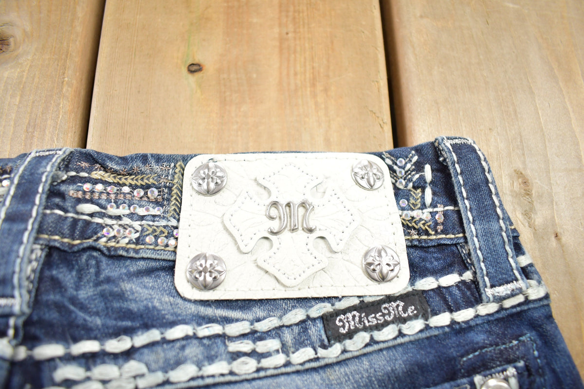 Vintage Y2K Miss Me Bedazzled Low Rise Jeans Size 26x33