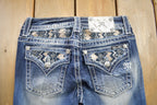 Vintage Y2K Miss Me Bedazzled Low Rise Jeans Size 26x34