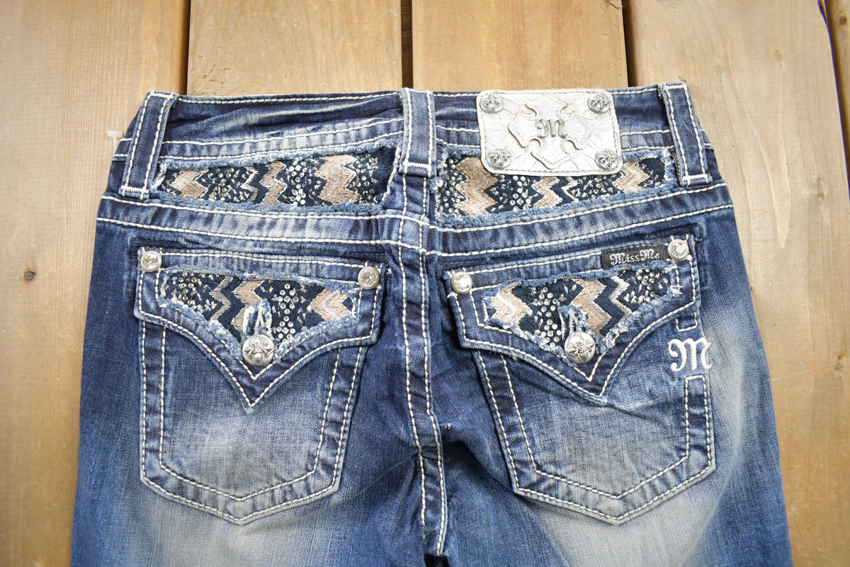 Vintage Y2K Miss Me Bedazzled Low Rise Jeans Size 26x34