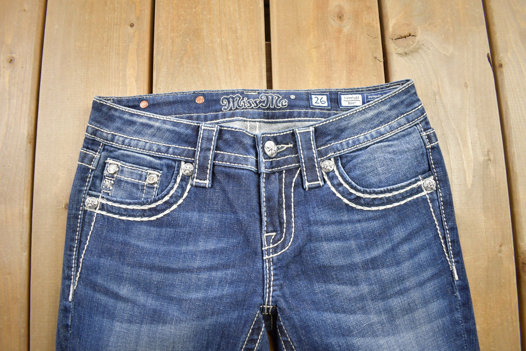 Vintage Y2K Miss Me Bedazzled Low Rise Jeans Size 26x33