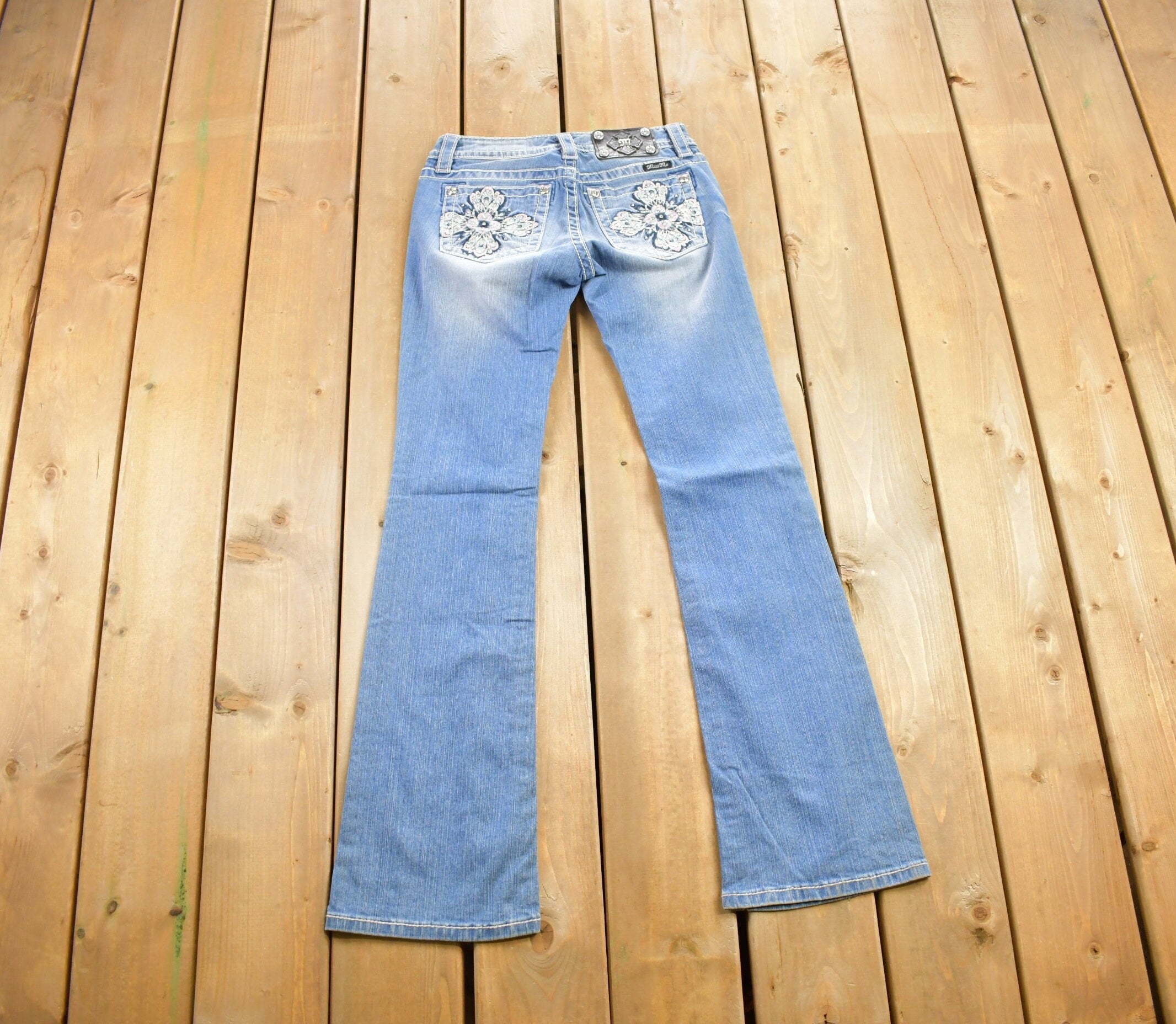 Vintage Y2K Miss Me Bedazzled Low Rise Jeans Size 26x33