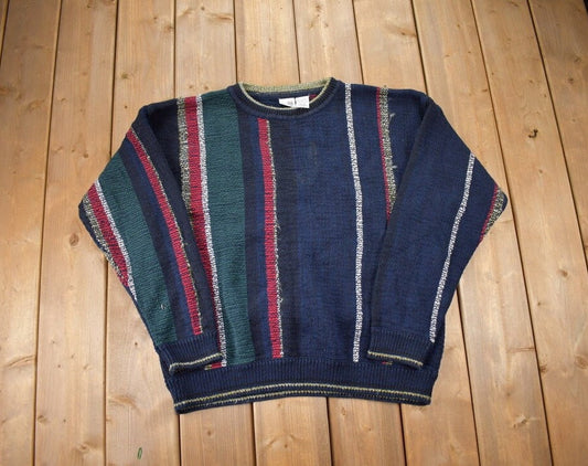 Vintage 1990s Whitefish Colored Cable Knit Crewneck Sweater / Vintage 90s Crewneck / Abstract Patterns / Streetwear