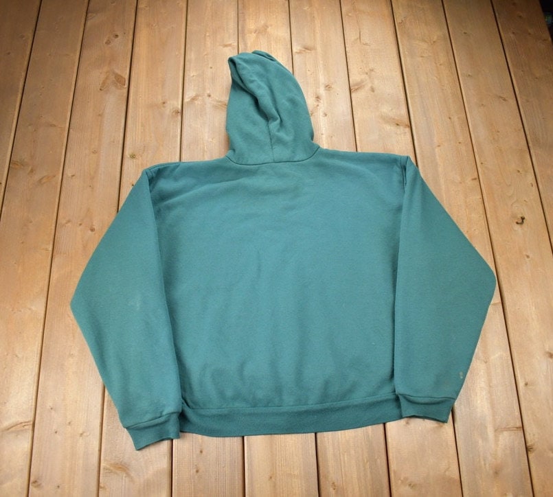 Vintage 1990s King Louie Full Zip Hoodie / 90s Hoodie / Vintage Sweater / Embroidered / Green Hoodie