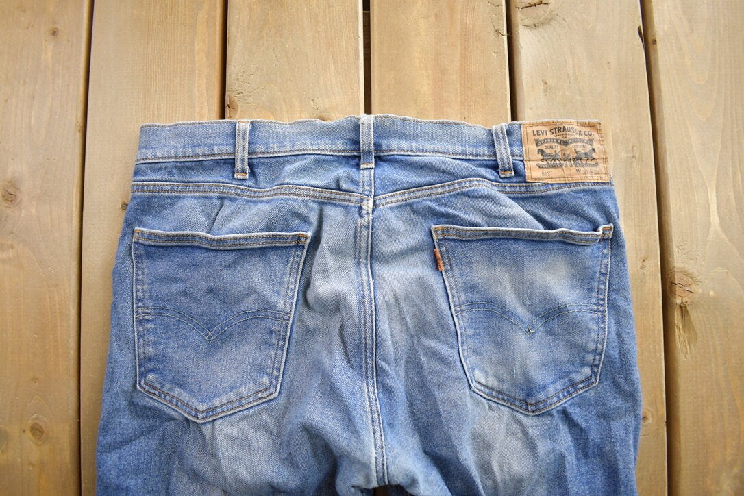 Vintage 1990s Levi's 513 Jeans Size 36x34 / Vintage Denim / Streetwear / Made In USA / Vintage Levi's / Distressed