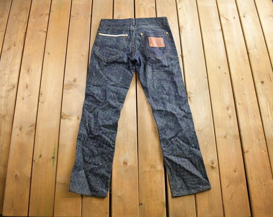 Vintage 2000s Heritage By America Jeans Size 34x33/ Embroidered / American Vintage / Deadstock / Streetwear / Raw Denim