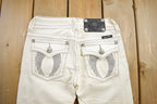 Vintage Y2K Miss Me White Bedazzled Low Rise Jeans Size 26x31