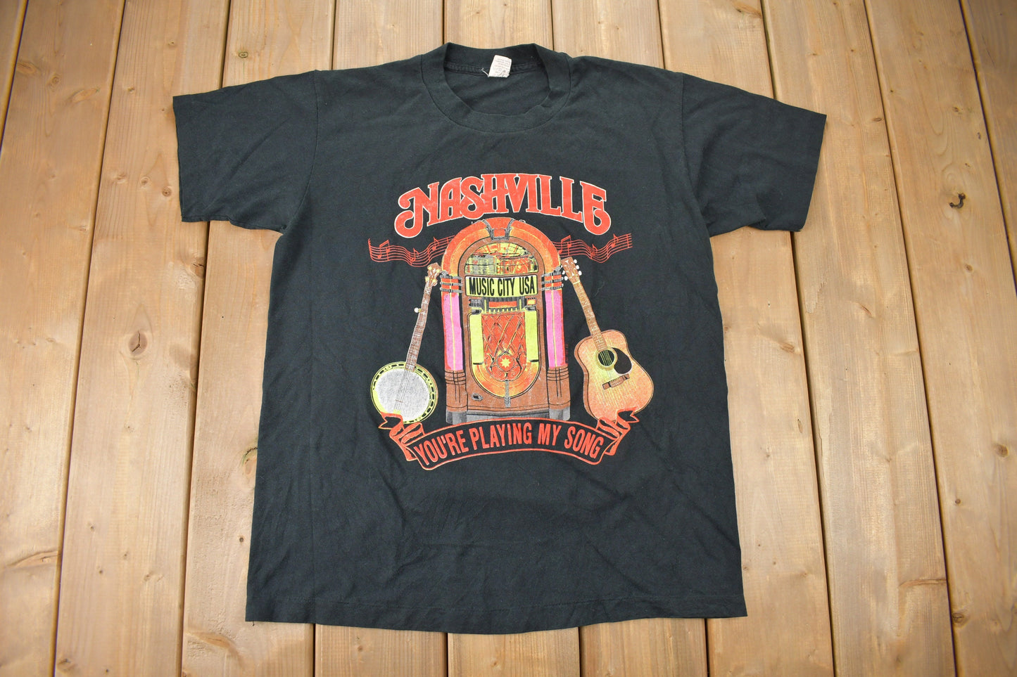 Vintage 1990s Nashville Music City Souvenir T Shirt