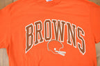 Vintage 1980s Cleveland Browns Logo 7 Graphic T-Shirt