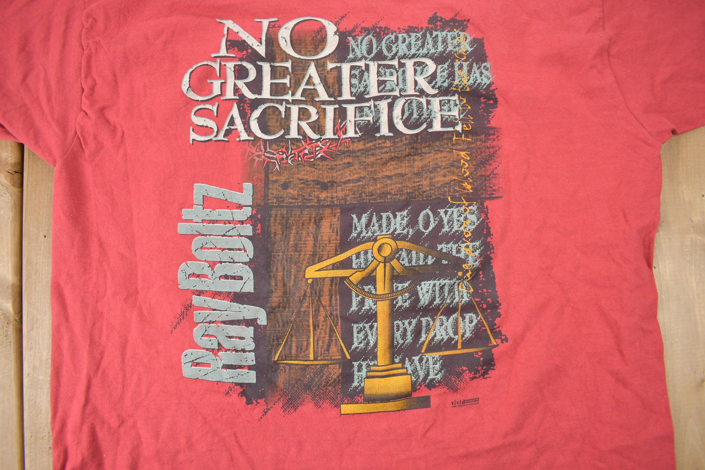 Vintage 1990s Ray Boltz No Greater Sacrifice Band T-shirt