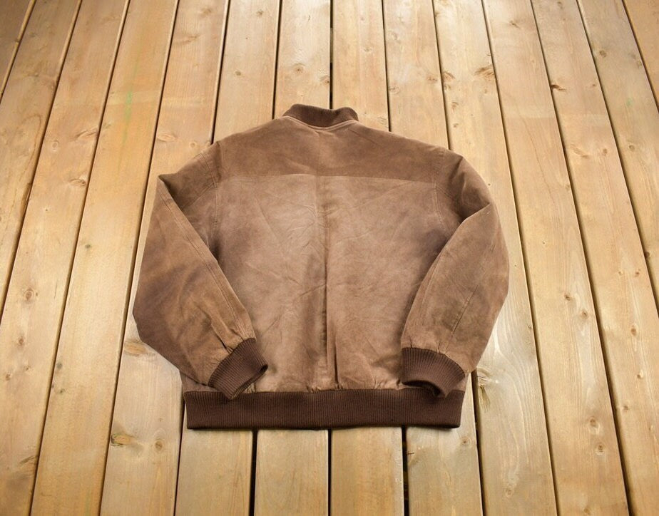 Vintage 1990s Wear Me Out Suede Bomber Jacket