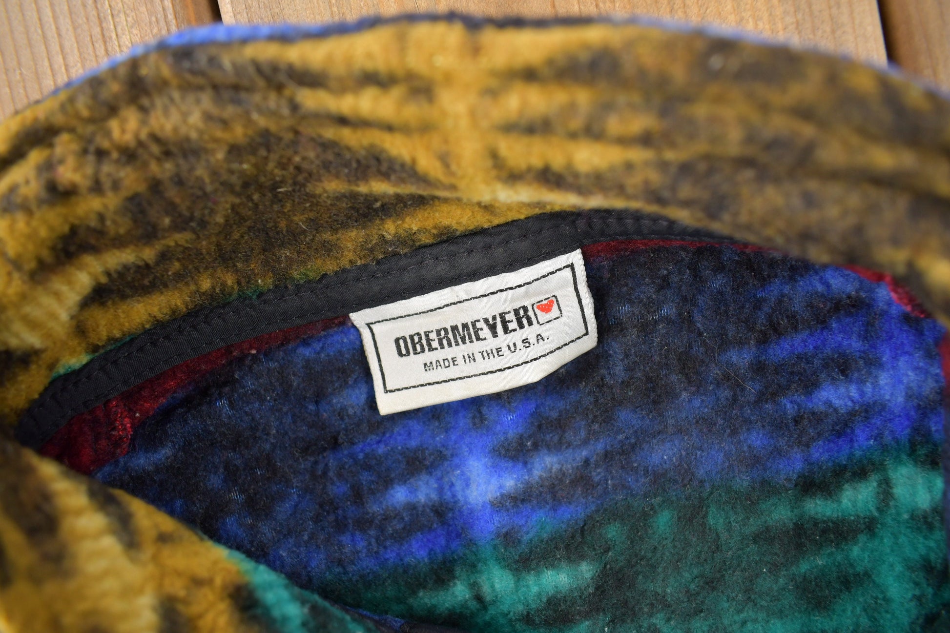 Vintage 1990s Obermeyer Multi Color T-Snap Fleece Sweater Made IN USA