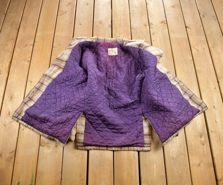 Vintage 1970s Diamond Sk Brand Wool Plaid Jacket