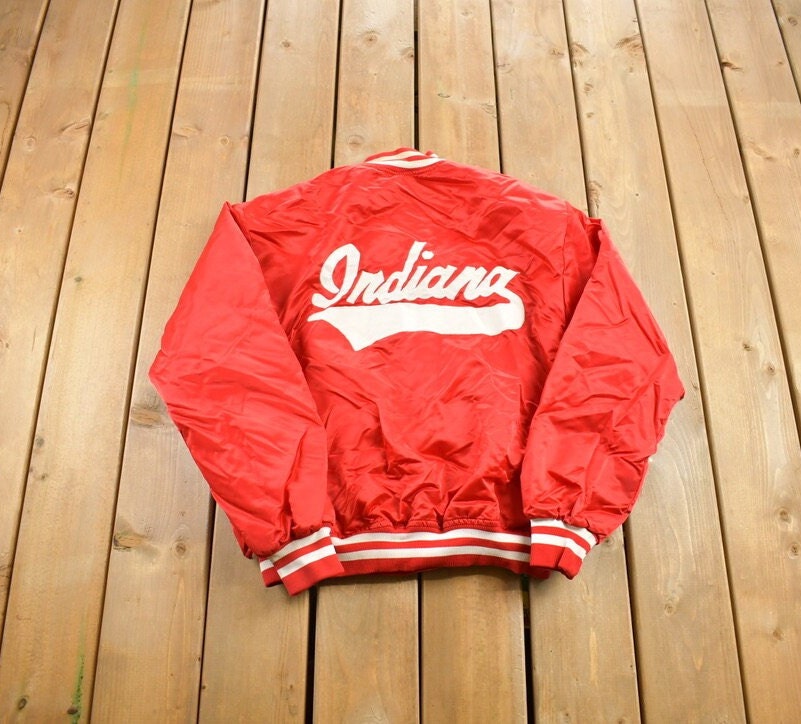 Vintage 1980s Indiana Hoosiers Bomber Jacket / Snap Button / Streetwear / Souvenir Jacket / Made In USA / Streetwear /