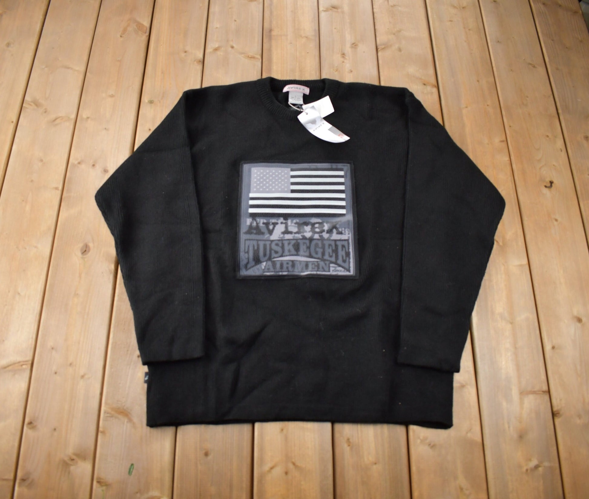 Vintage 2000s Avirex Embroidered Deadstock Knit Crewneck Sweater Size L