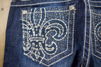 Vintage Y2K Miss Me Bedazzled Low Rise Jeans Size 26x34