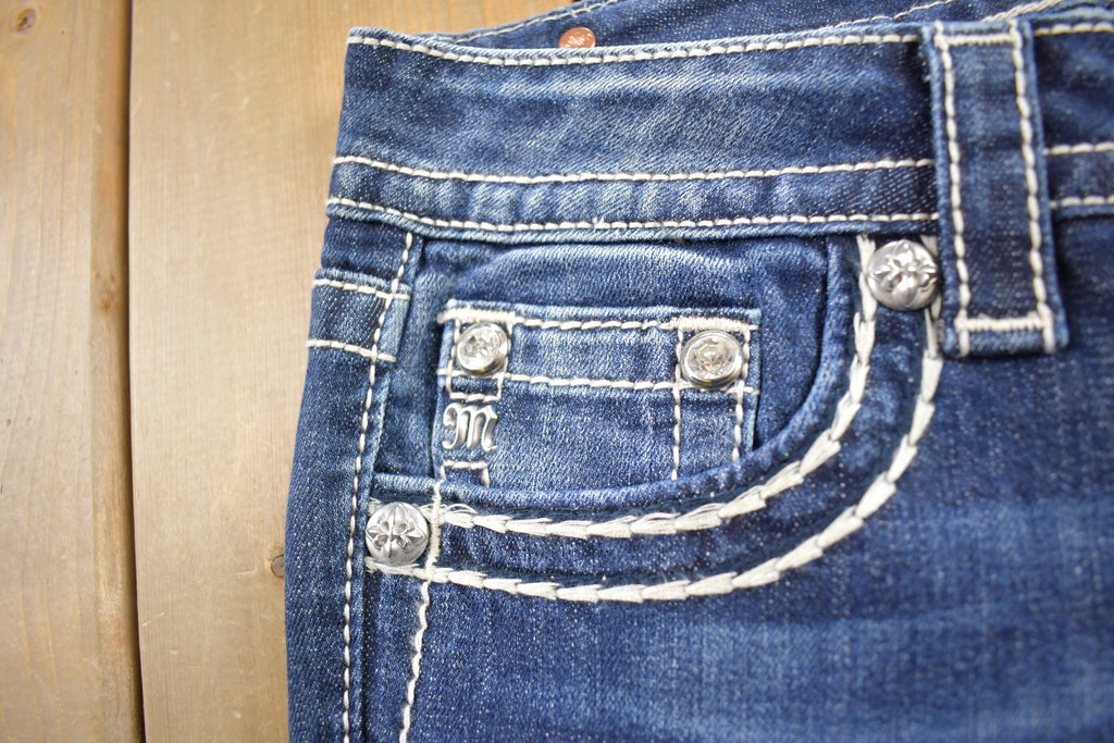 Vintage Y2K Miss Me Bedazzled Low Rise Jeans Size 26x33