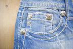 Vintage Y2K Miss Me Bedazzled Low Rise Jeans Size 26x33