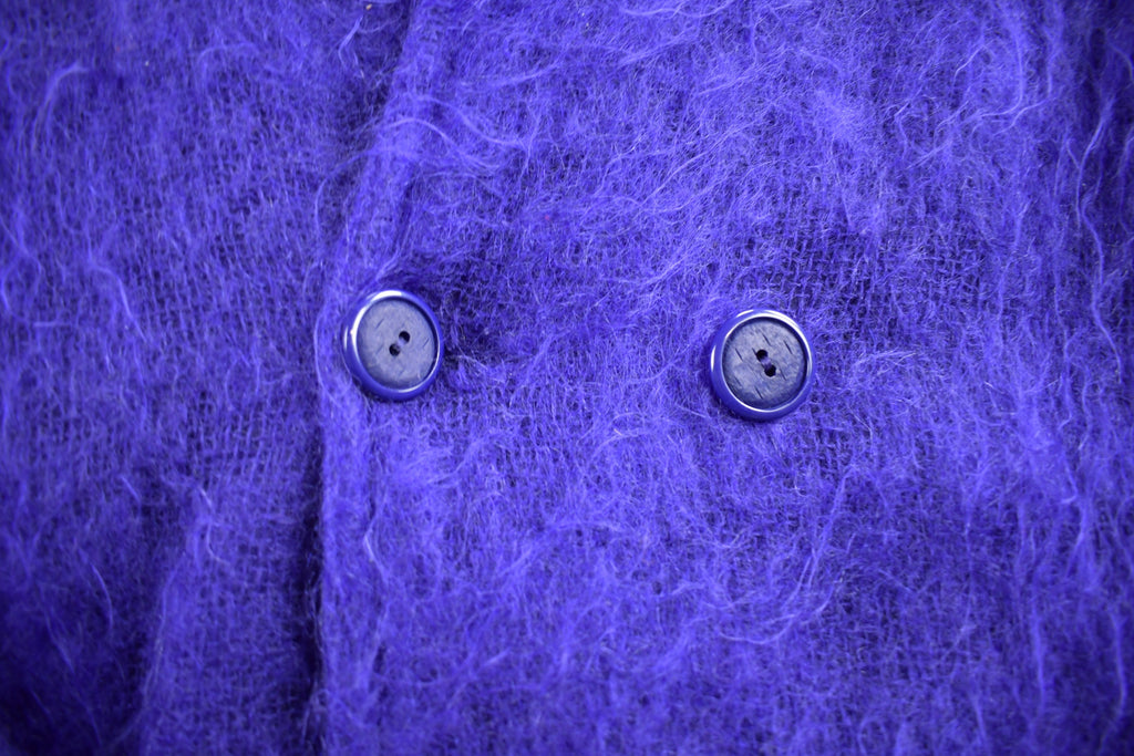Vintage 1970s Jacob Crowley Purple Wool Button Up Long Jacket Made In Canada