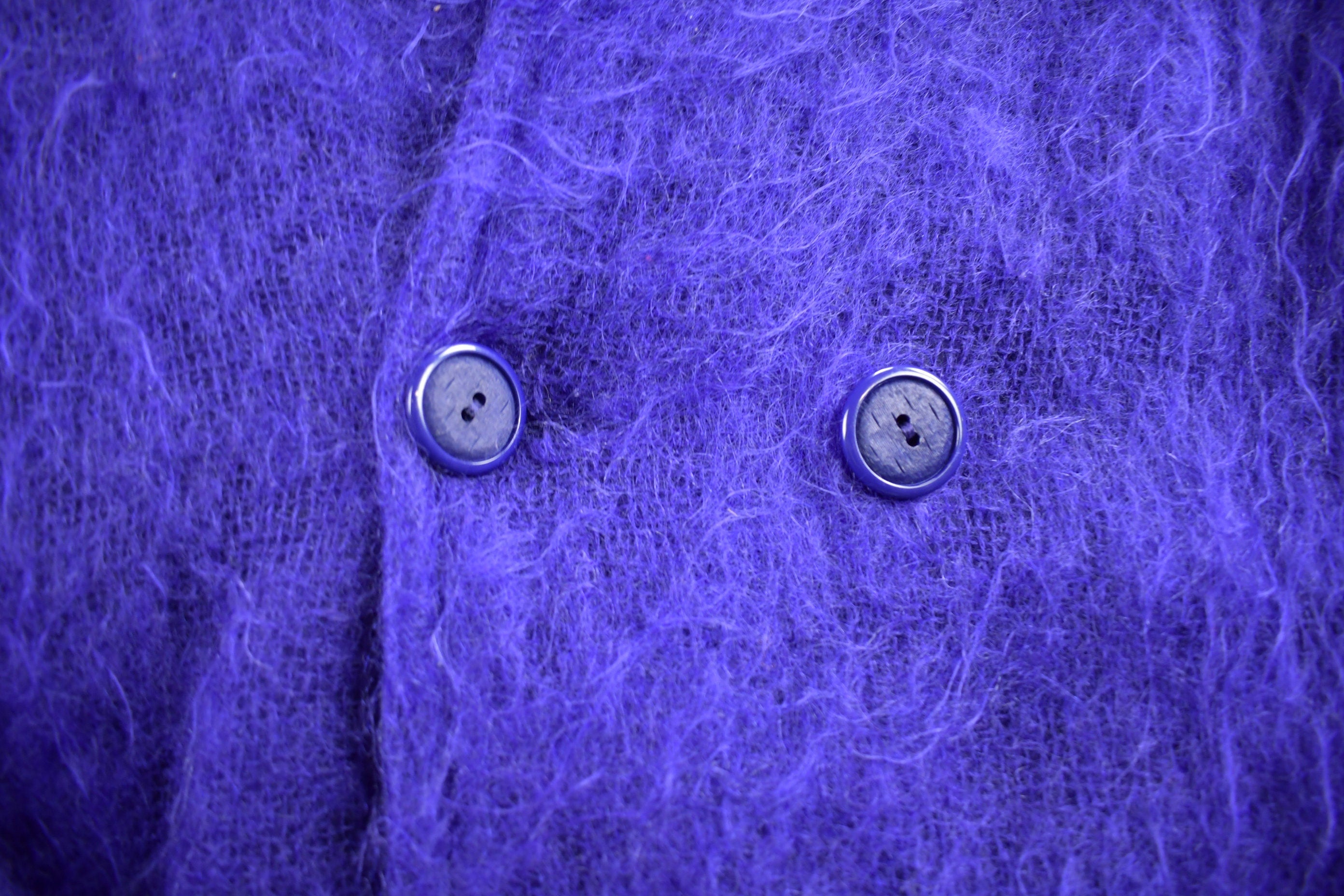 Vintage 1970s Jacob Crowley Purple Wool Button Up Long Jacket Made In Canada