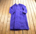 Vintage 1970s Jacob Crowley Purple Wool Button Up Long Jacket Made In Canada