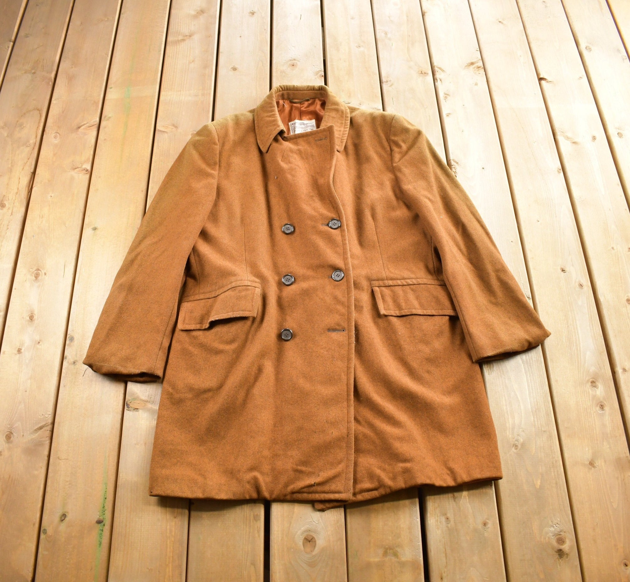 Vintage 1970s 100% Wool Simpsons The Edinburgh Button Up Winter Jacket