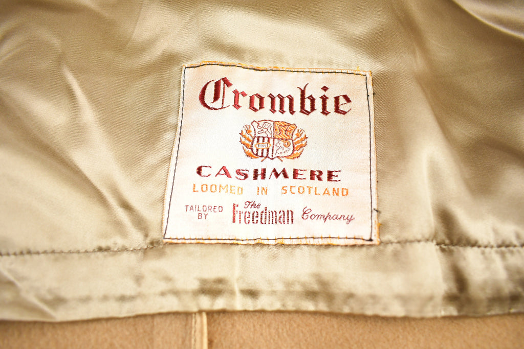 Vintage 1970s Crombie Cashmere Button Up Over Coat Made In Canada