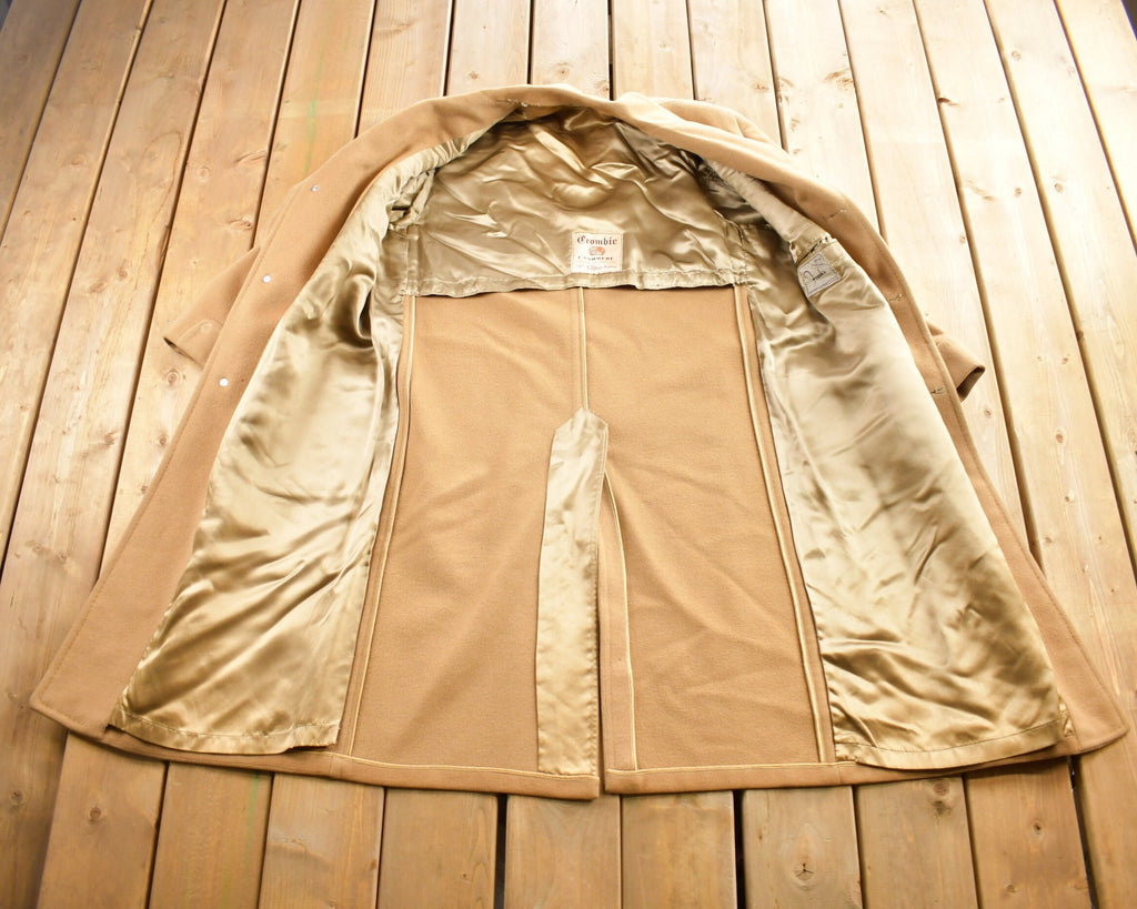 Vintage 1970s Crombie Cashmere Button Up Over Coat Made In Canada