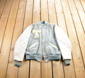Vintage 1950s Thronridge Highschool Leather & Wool Embroidered Varsity Jacket Made In USA