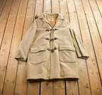 Vintage 1970s Craft Sportswear 100% Wool Toggle Button Up Fur Lined Jacket Made In Canada