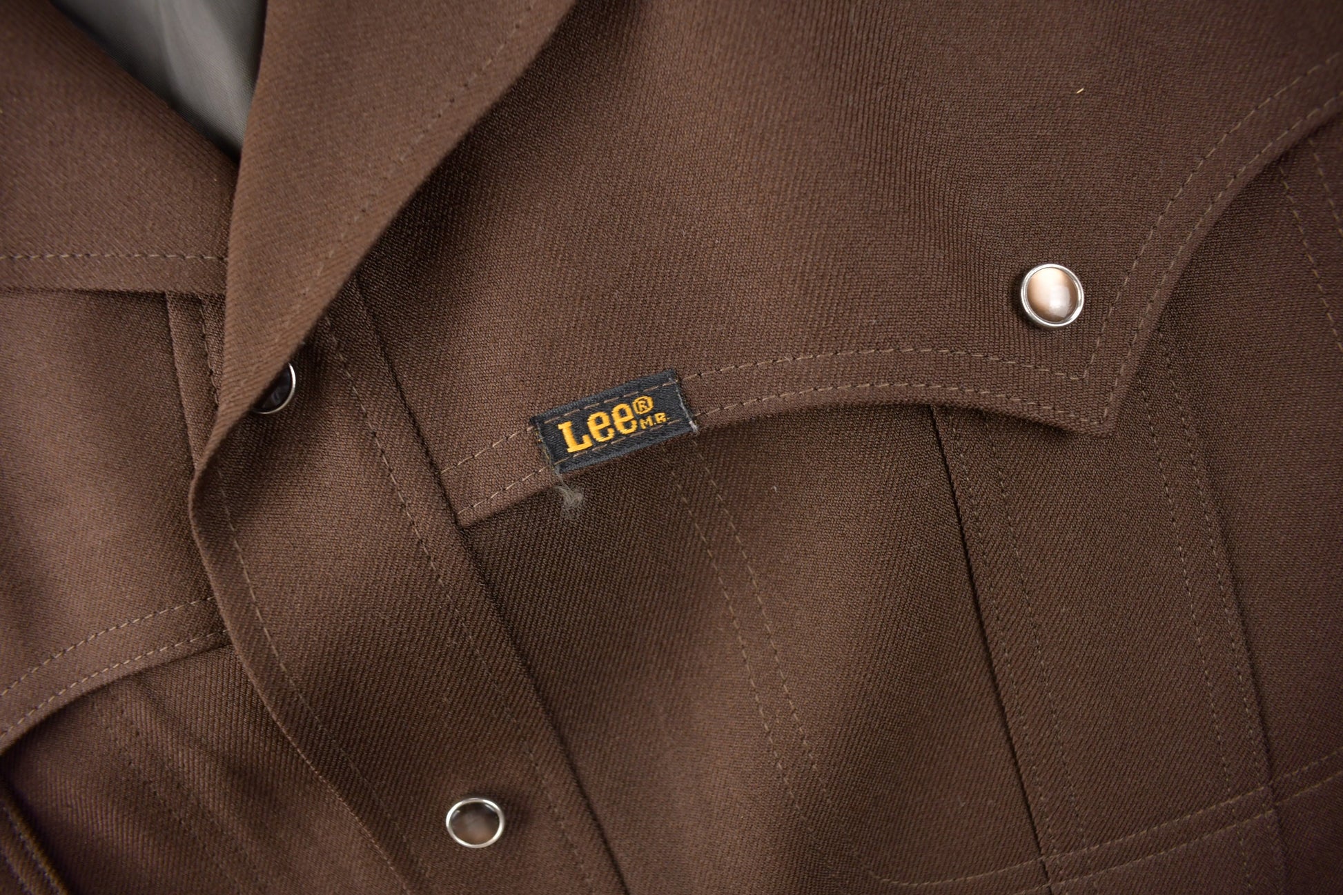 Vintage 1970s Lee Western Style Pearl Snap Button Up Shirt Made in USA Size XL