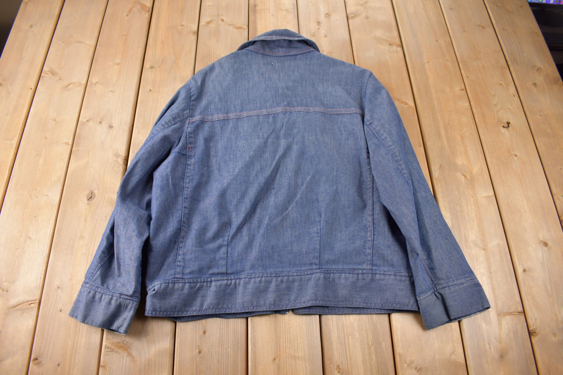 Vintage 1960s Light Weight Denim Work Jacket Made In USA Size M