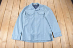 Vintage 1970s Levi's Blue Tab Big E Western Style Pearl Snap Button Up Shirt Made in USA Size M
