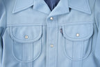 Vintage 1970s Levi's Blue Tab Big E Western Style Pearl Snap Button Up Shirt Made in USA Size M