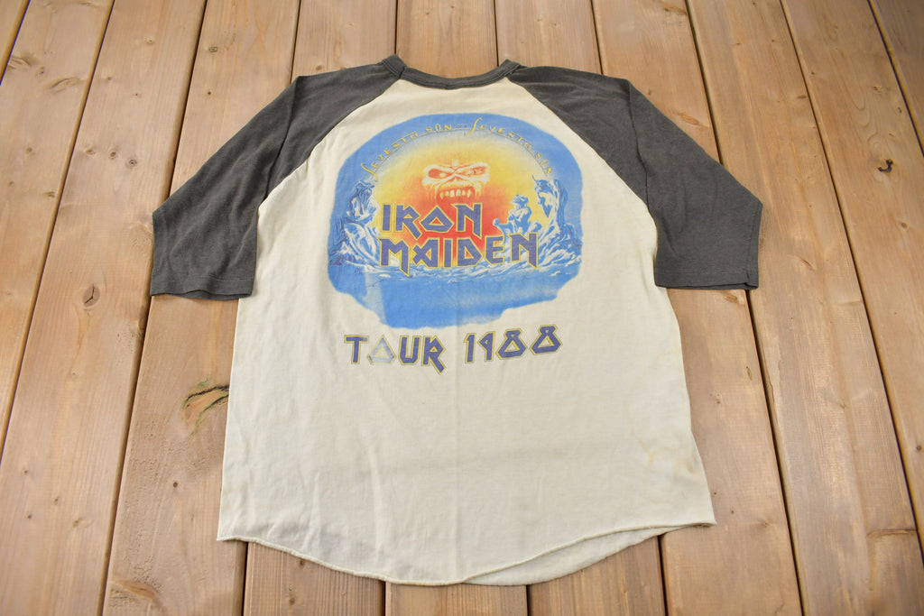 Vintage 1988 Iron Maiden Seventh Son Of A Seventh Son Raglan Band Tee Made In USA