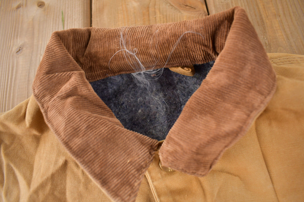 Vintage 1989 Carhartt 100 Years Blanket Lined Button Up Chore Coat Made In USA