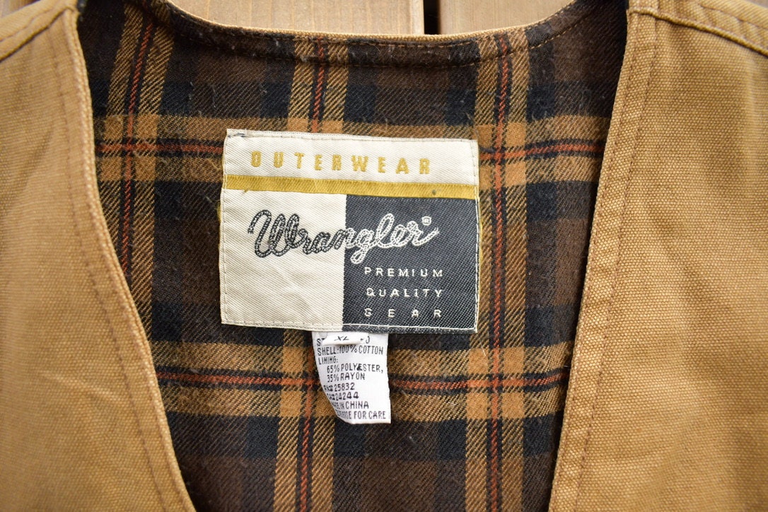 Vintage 1980s Wrangler Blanket Lined Work Vest Size XL