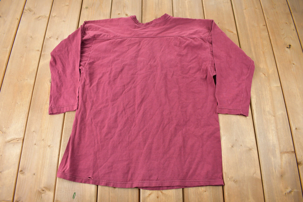 Vintage 1960s AON Embroidered Fraternity Football Jersey Shirt Size L Made In USA