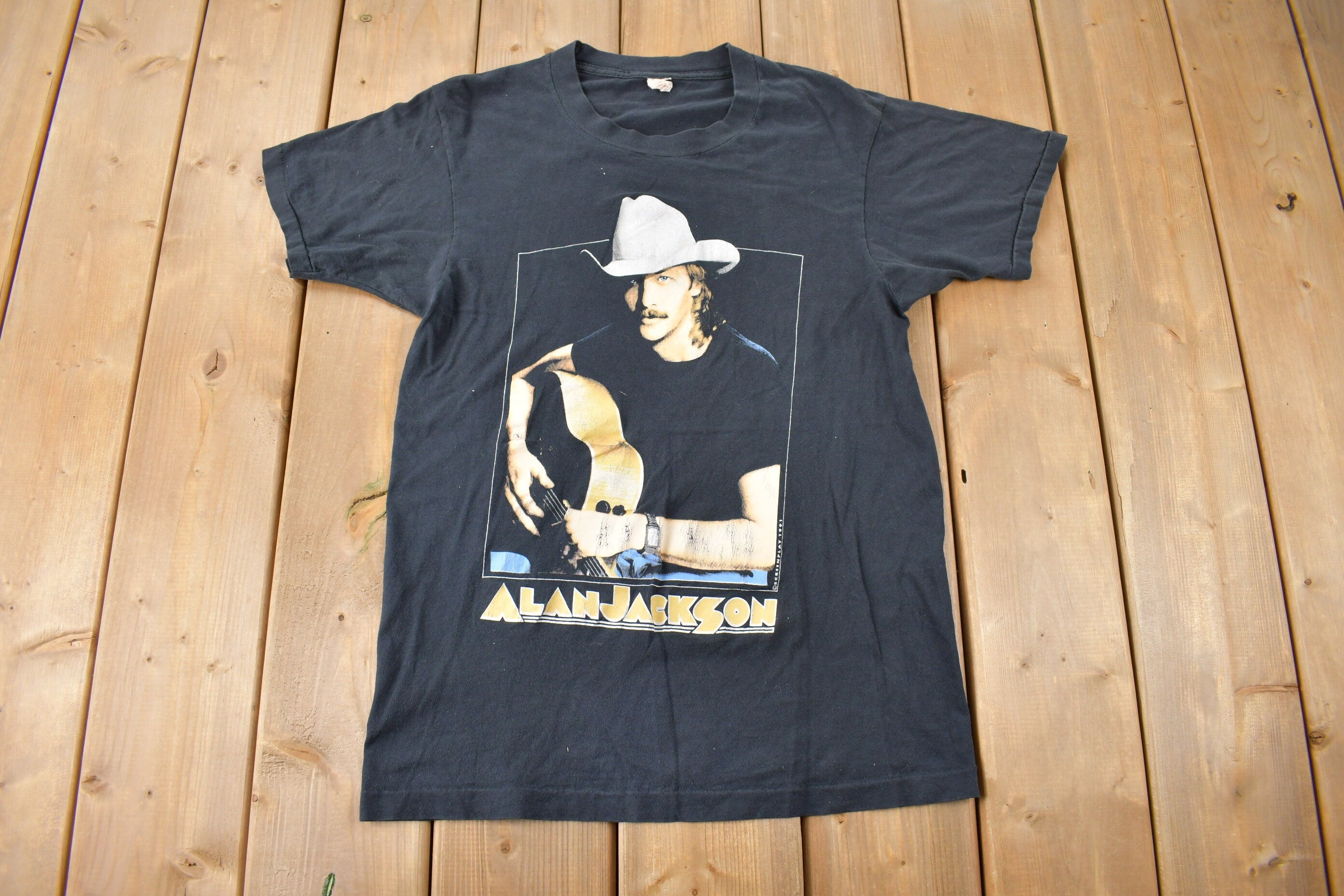 Vintage 1991 Alan Jackson Don't Rock The Jukebox Single Stitch Band Tee Made in Canada
