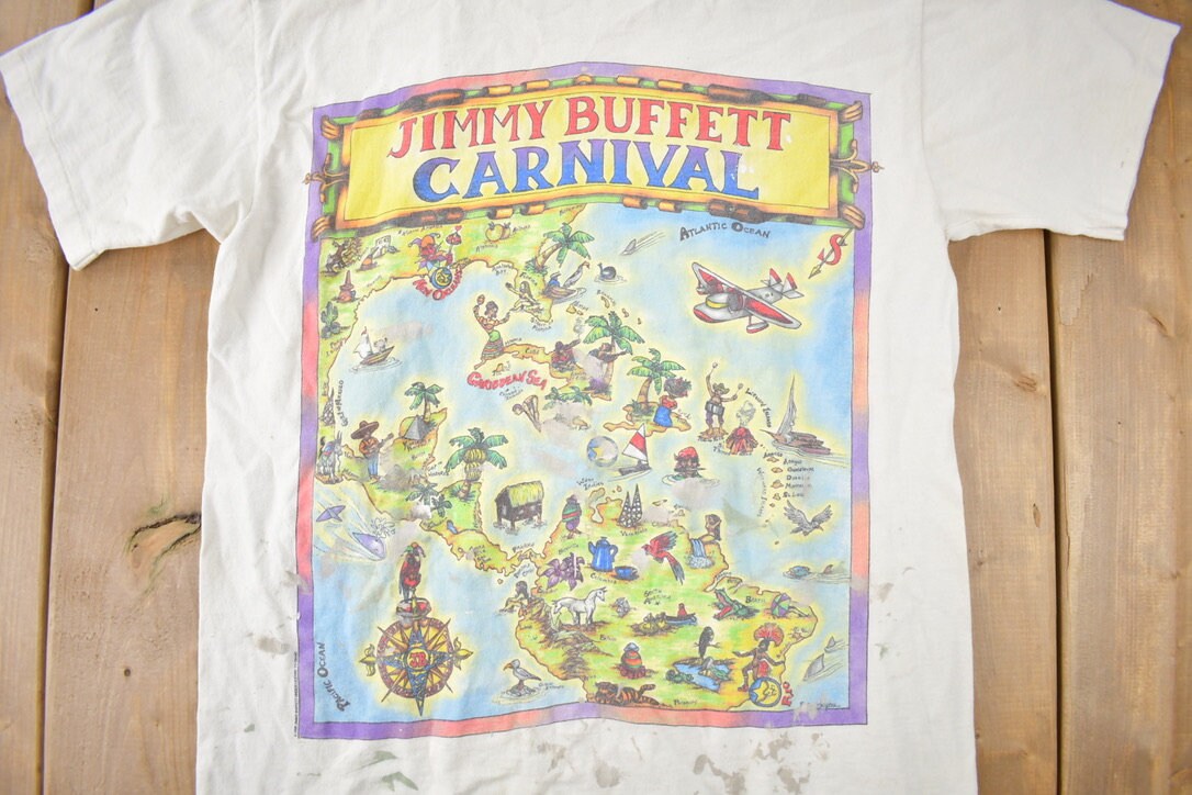 Vintage 1998 Jimmy Buffett Carnival Tour Single Stitch Band Tee Made in USA