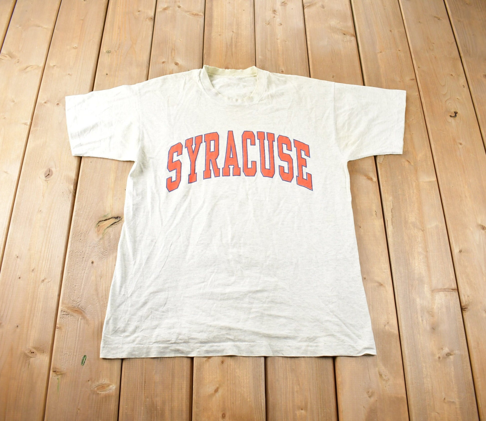 Vintage 1980s Syracuse University Collegiate Graphic Single Stitch T-Shirt Made In USA Size L