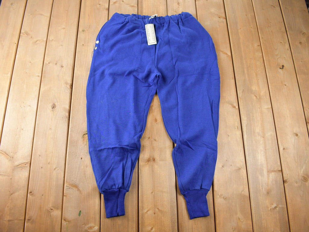 Vintage 1970s Deadstock Wye Oaks Blank Blue Sweat Pants Size M