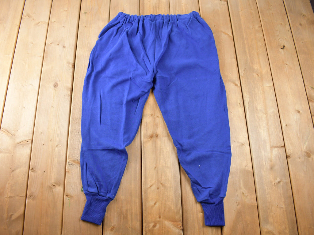 Vintage 1970s Deadstock Wye Oaks Blank Blue Sweat Pants Size M