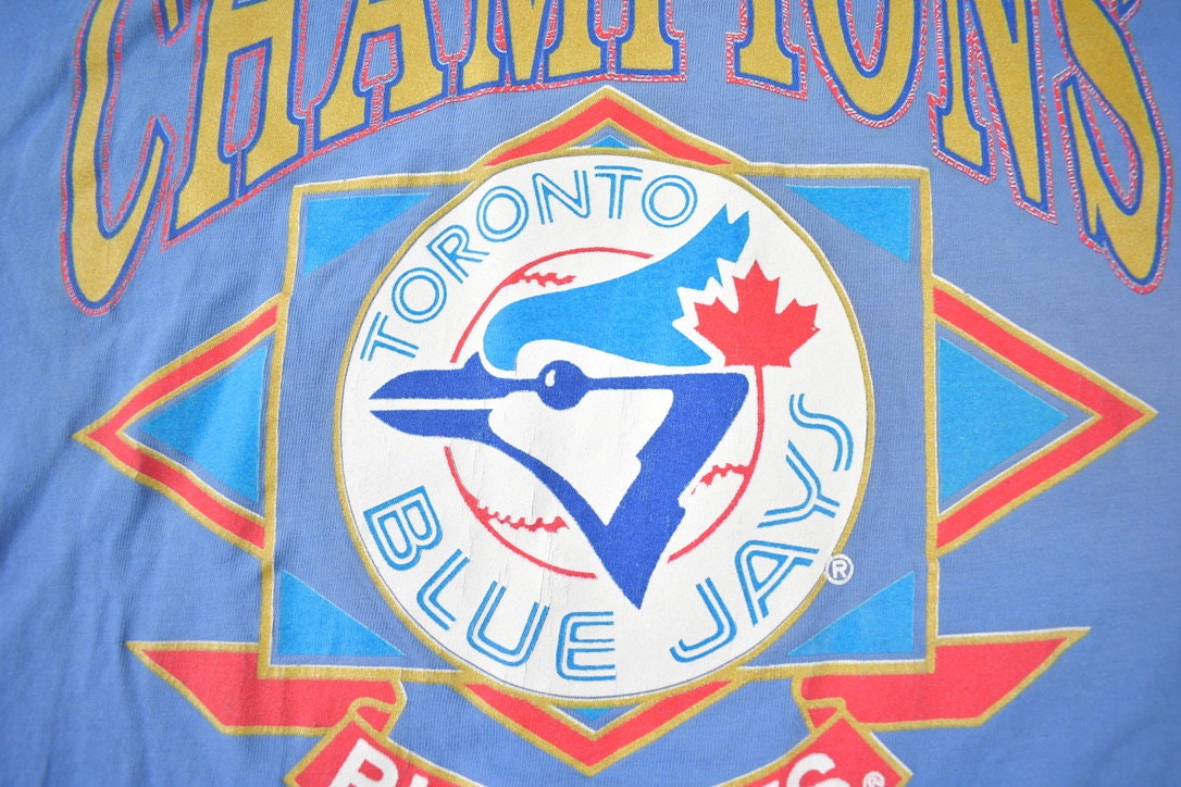 Vintage 1992 Toronto Blue Jays World Series Champions MLB Baseball Graphic Single Stitch T-Shirt Made In USA