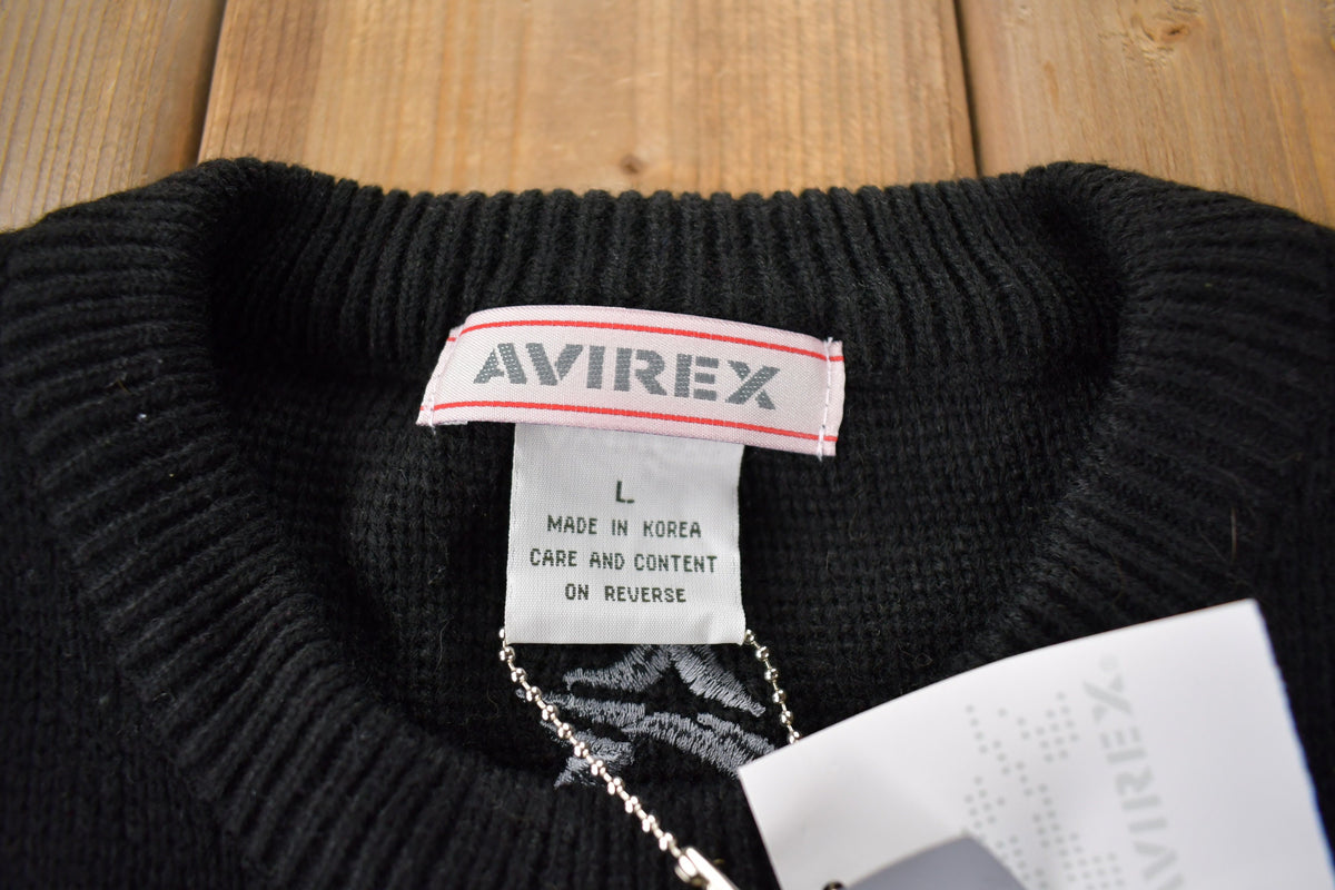 Vintage 2000s Avirex Embroidered Deadstock Knit Crewneck Sweater Size L